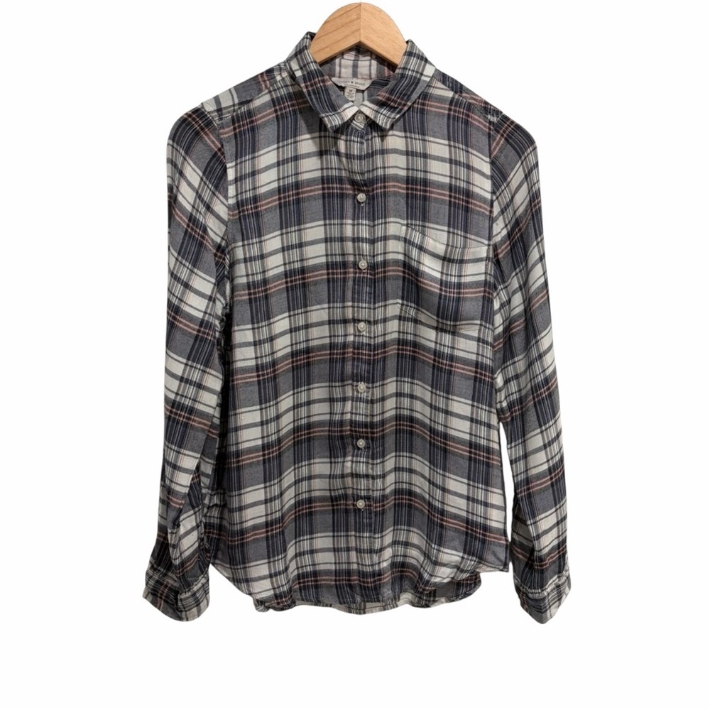 2/$25 Lucky Brand Plaid Women’s Button Front Long Sleeve Blouse Shirt